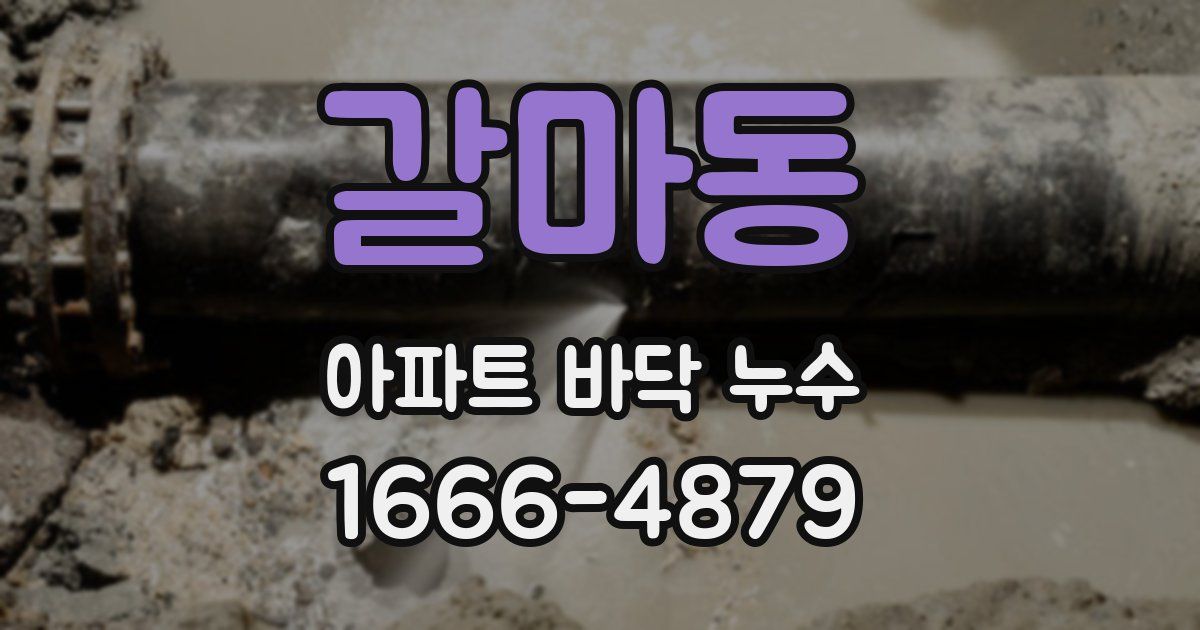 갈마동 아파트 바닥 누수