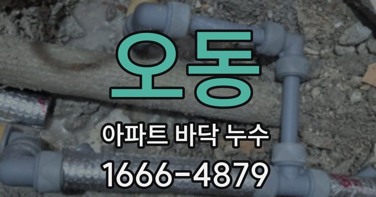 오동 아파트 바닥 누수