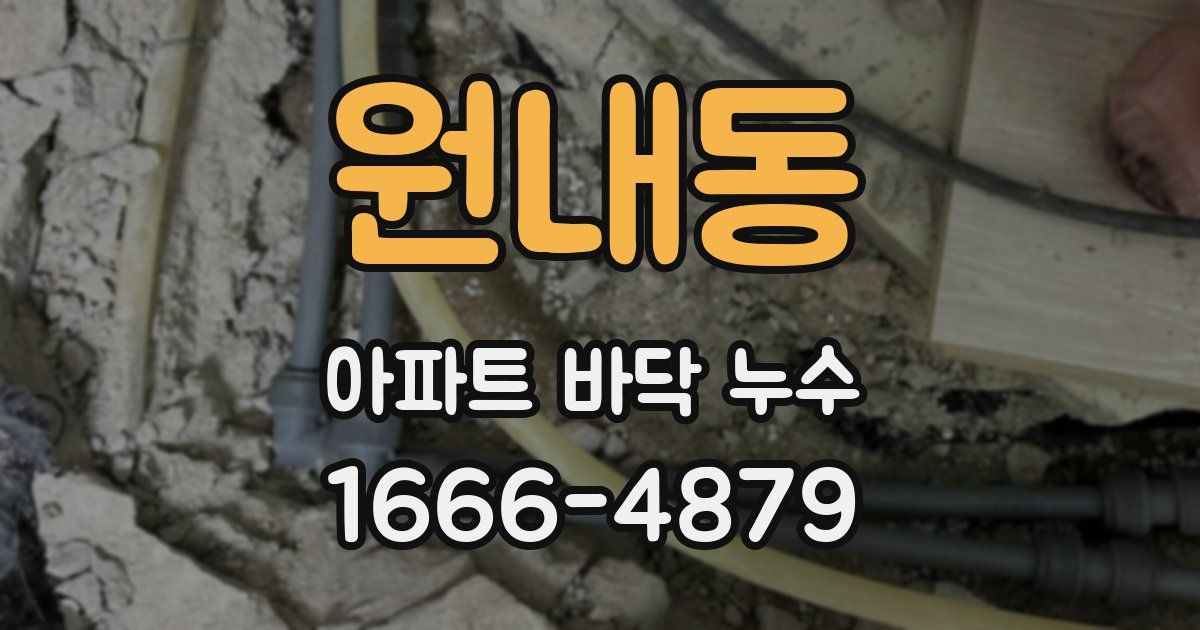 원내동 아파트 바닥 누수