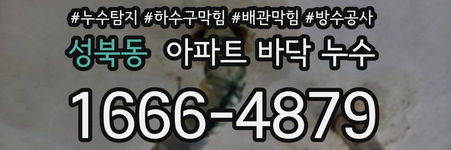 성북동 아파트 바닥 누수