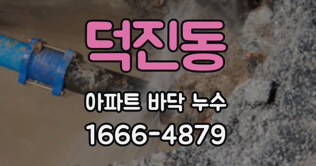 덕진동 아파트 바닥 누수