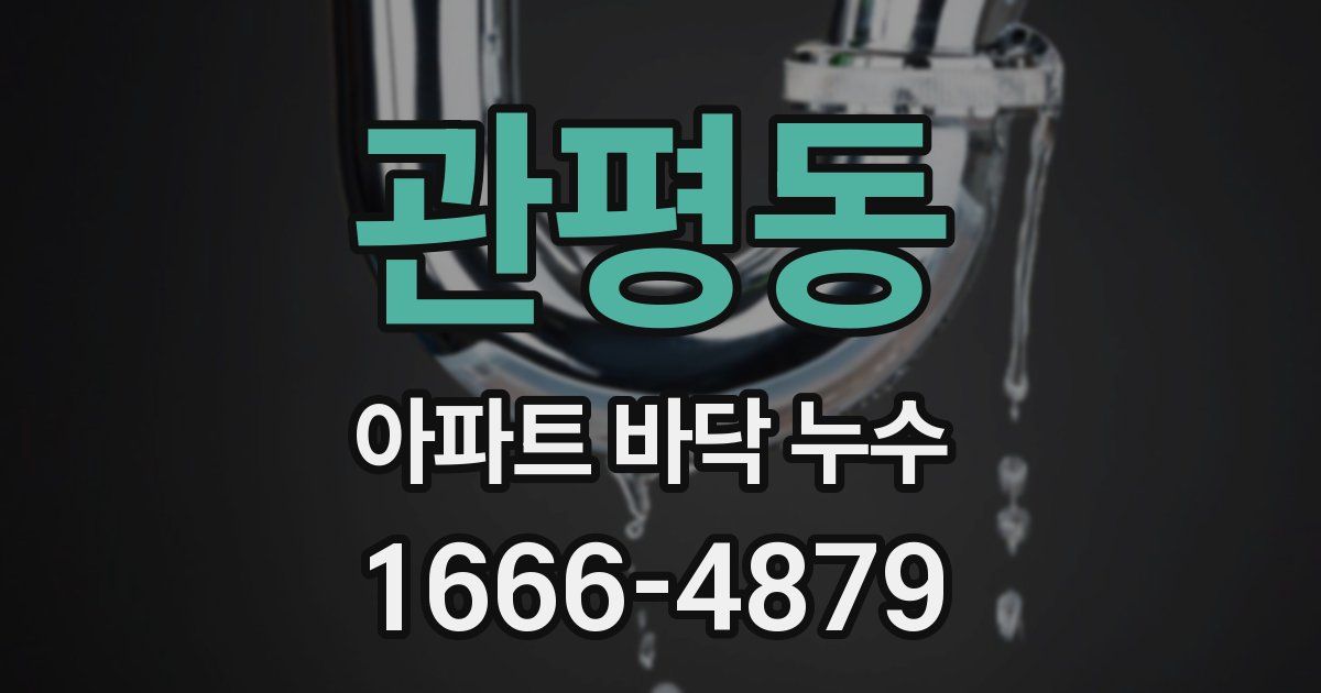 관평동 아파트 바닥 누수