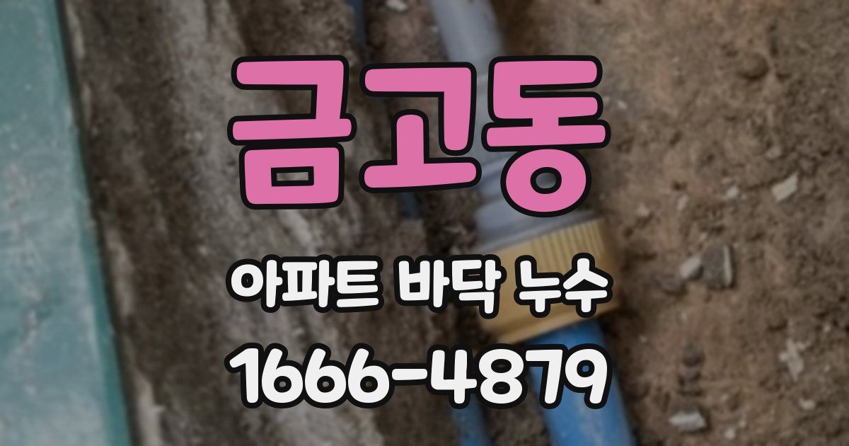 금고동 아파트 바닥 누수