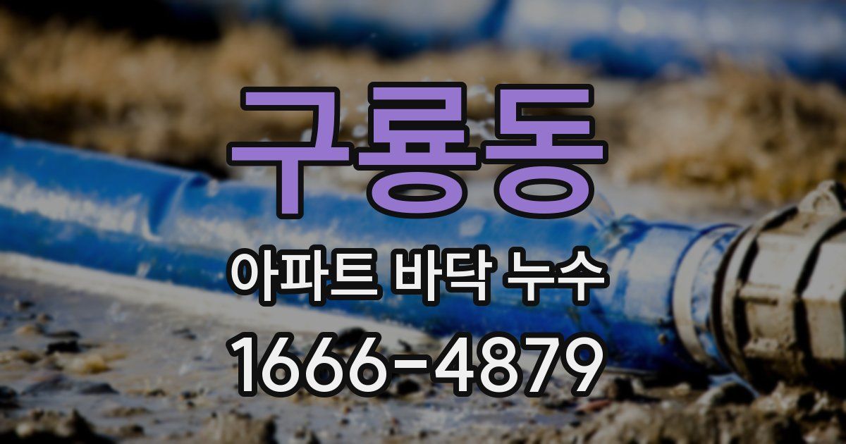 구룡동 아파트 바닥 누수