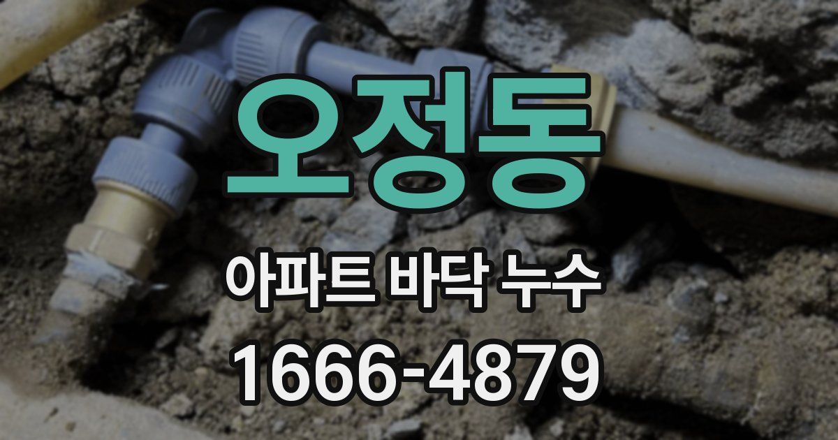 오정동 아파트 바닥 누수
