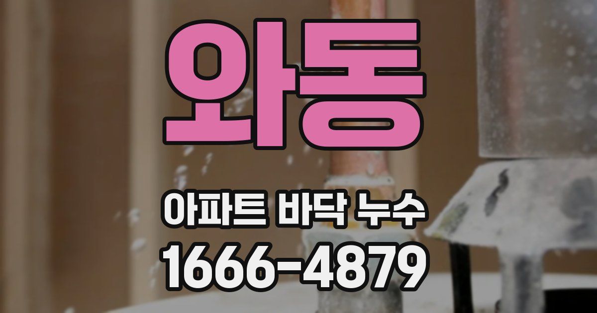 와동 아파트 바닥 누수