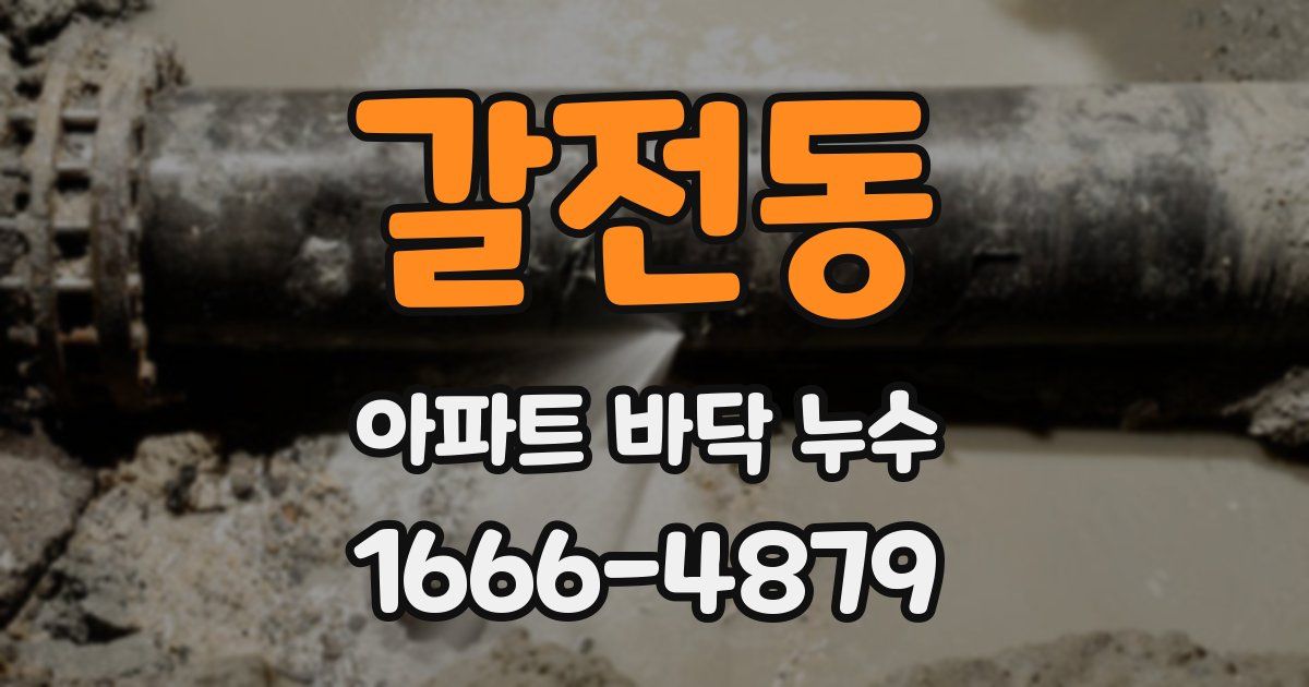 갈전동 아파트 바닥 누수