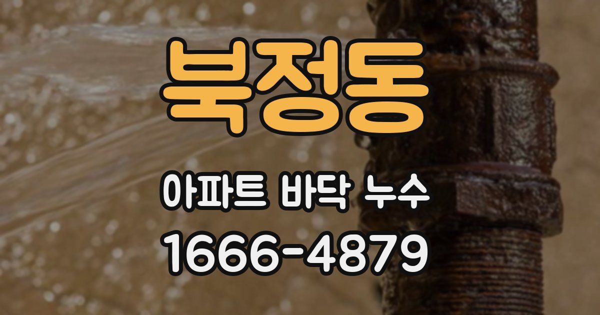 북정동 아파트 바닥 누수