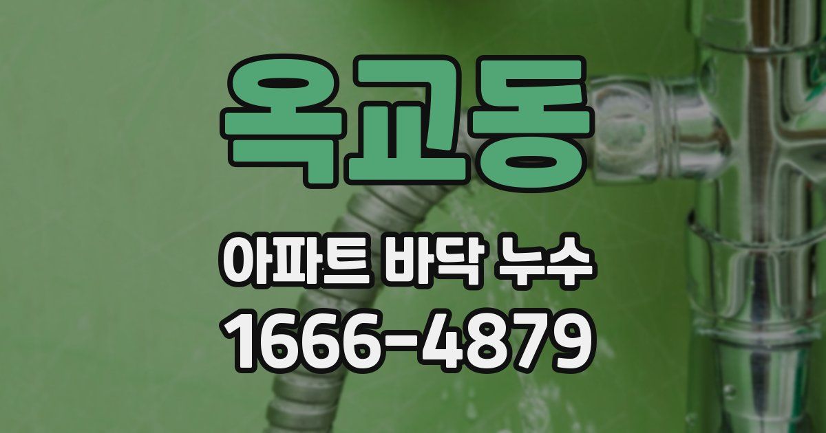 옥교동 아파트 바닥 누수