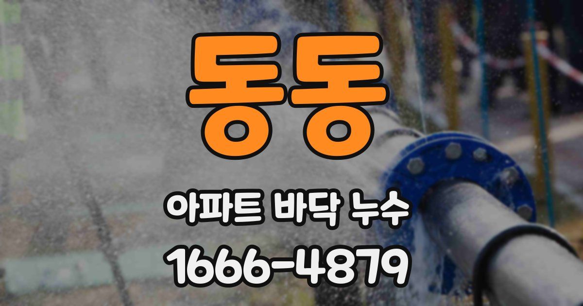 동동 아파트 바닥 누수