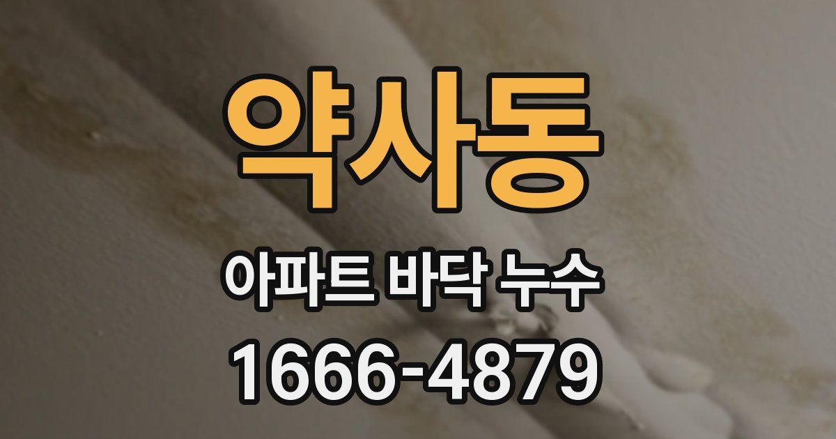약사동 아파트 바닥 누수