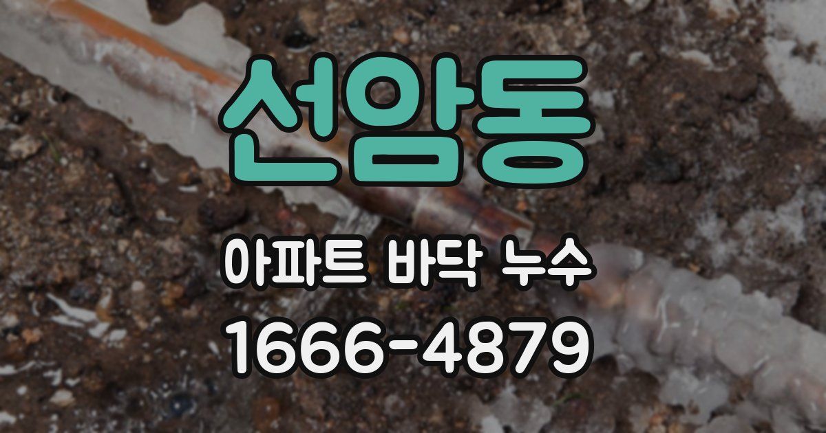 선암동 아파트 바닥 누수