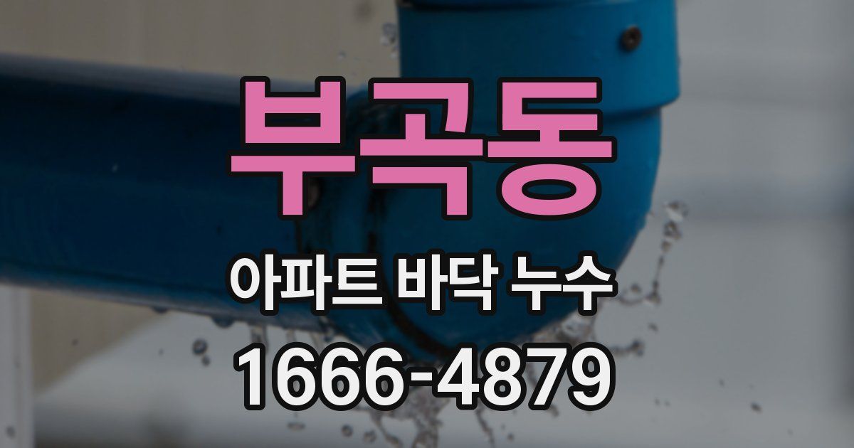 부곡동 아파트 바닥 누수