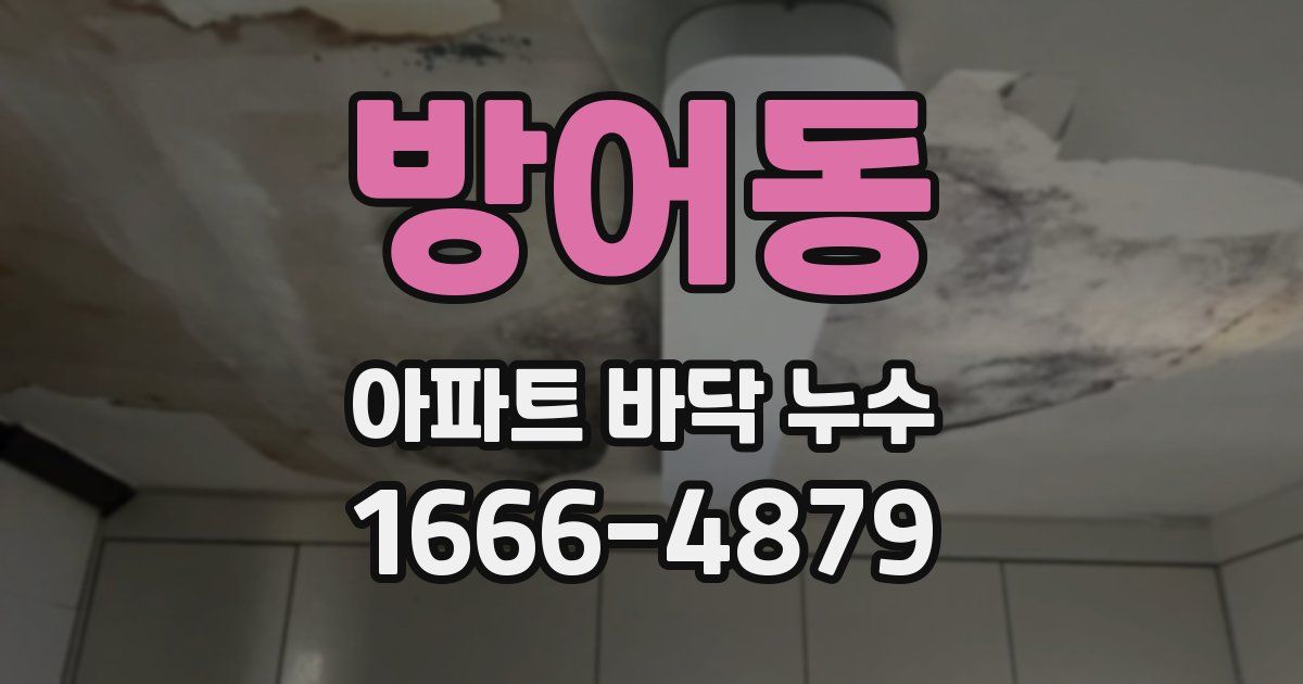 방어동 아파트 바닥 누수