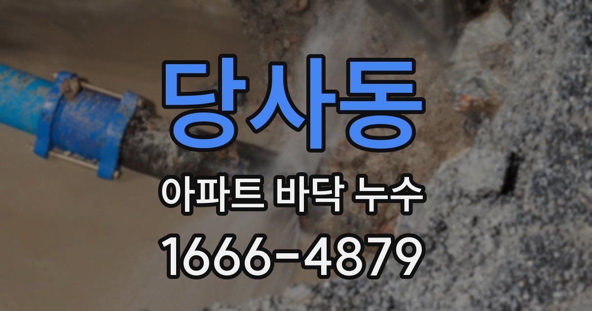 당사동 아파트 바닥 누수
