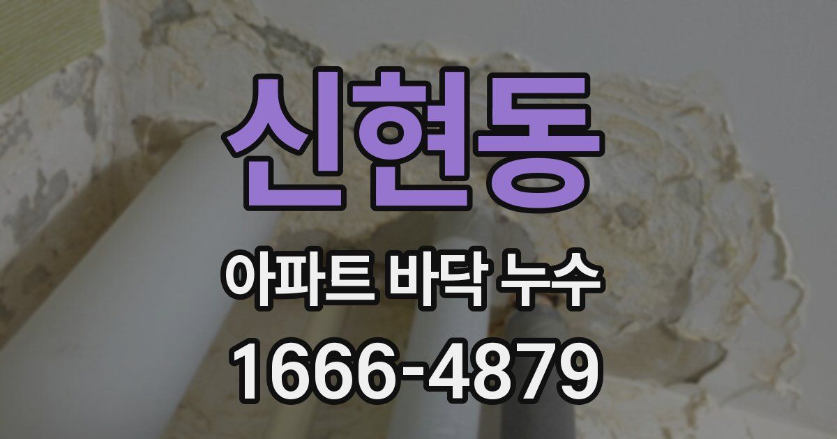 신현동 아파트 바닥 누수