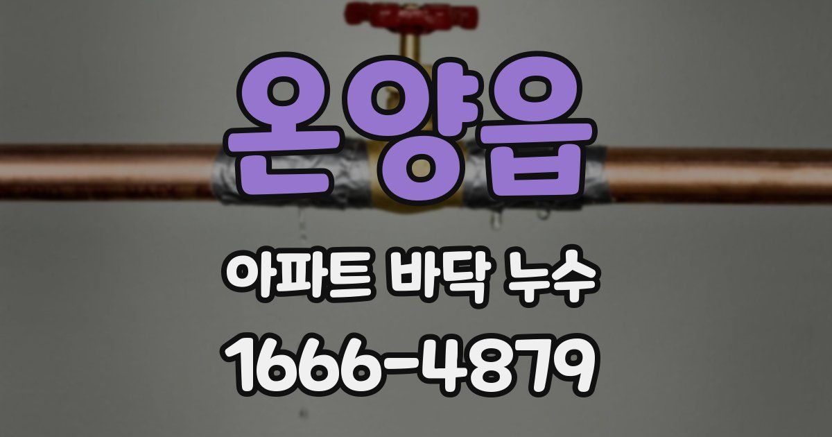 온양읍 아파트 바닥 누수