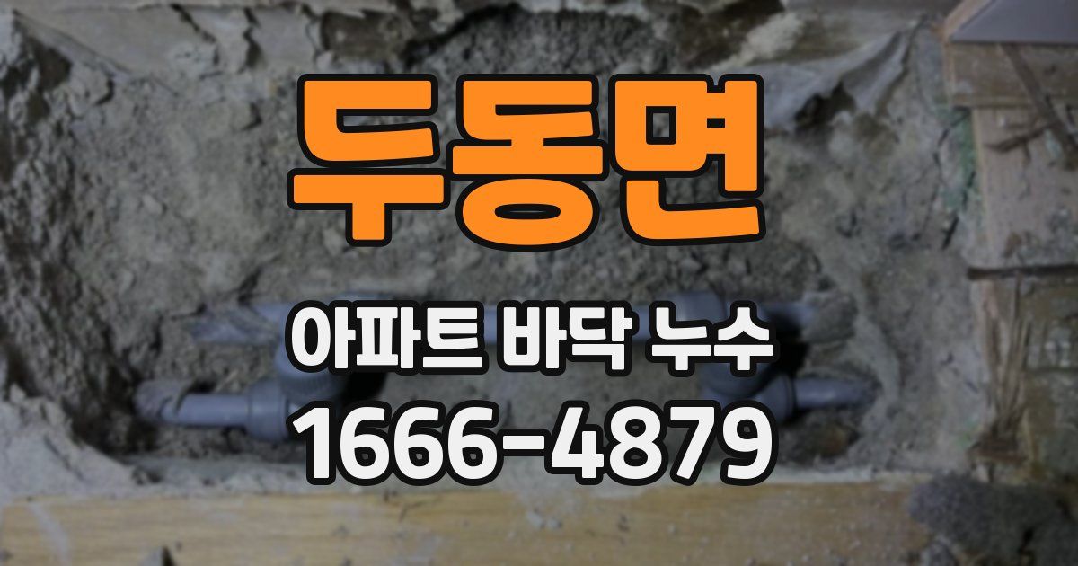 두동면 아파트 바닥 누수