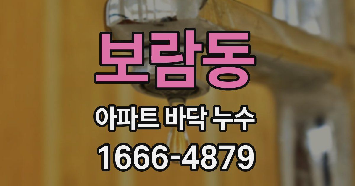 보람동 아파트 바닥 누수