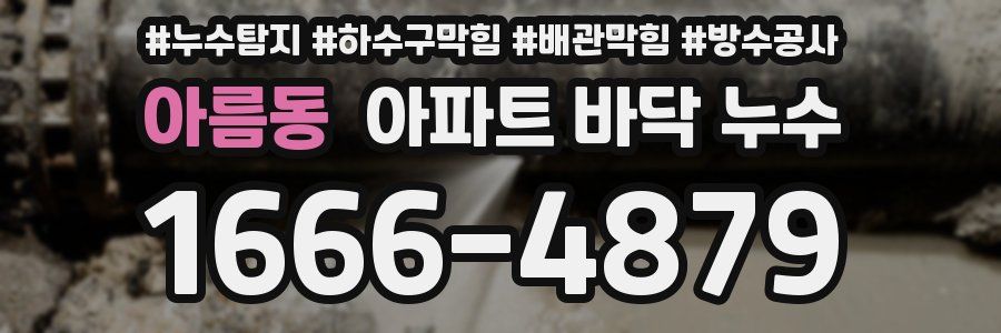 아름동 아파트 바닥 누수