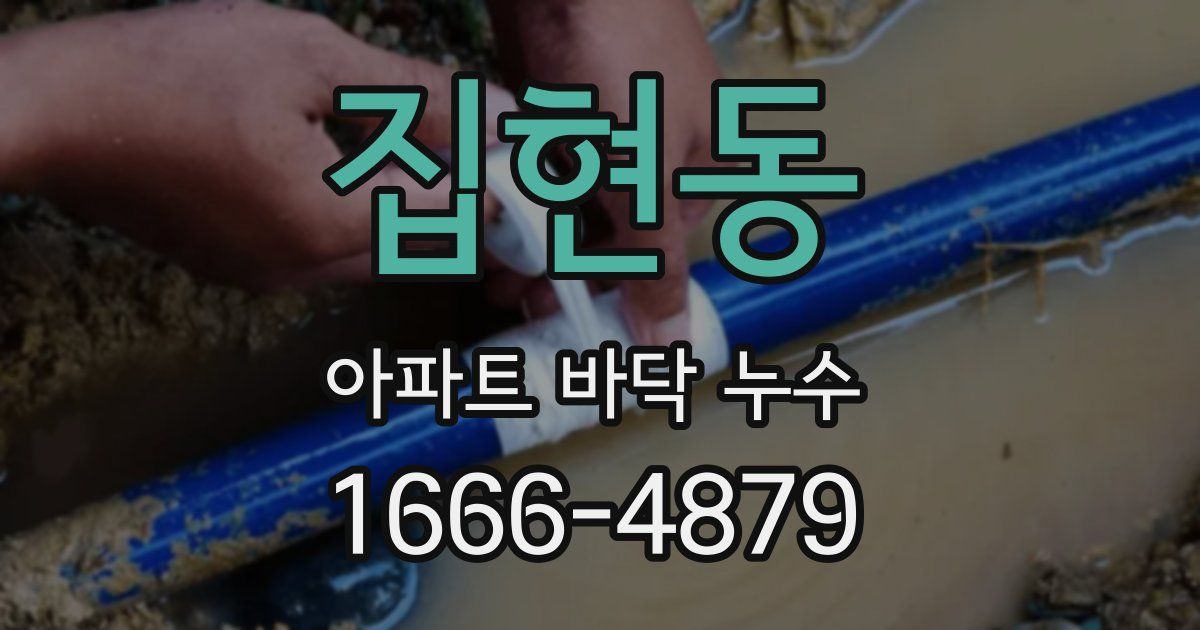 집현동 아파트 바닥 누수