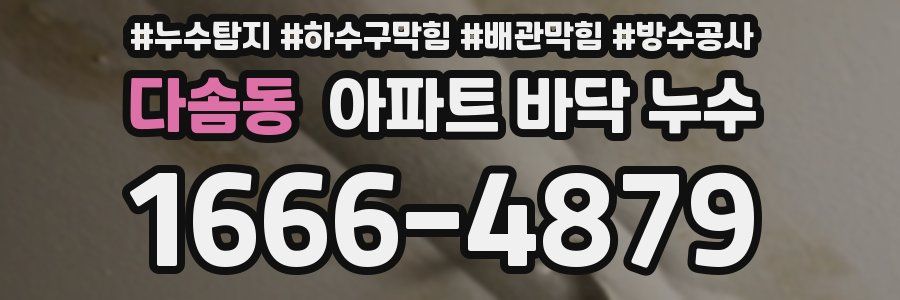 다솜동 아파트 바닥 누수