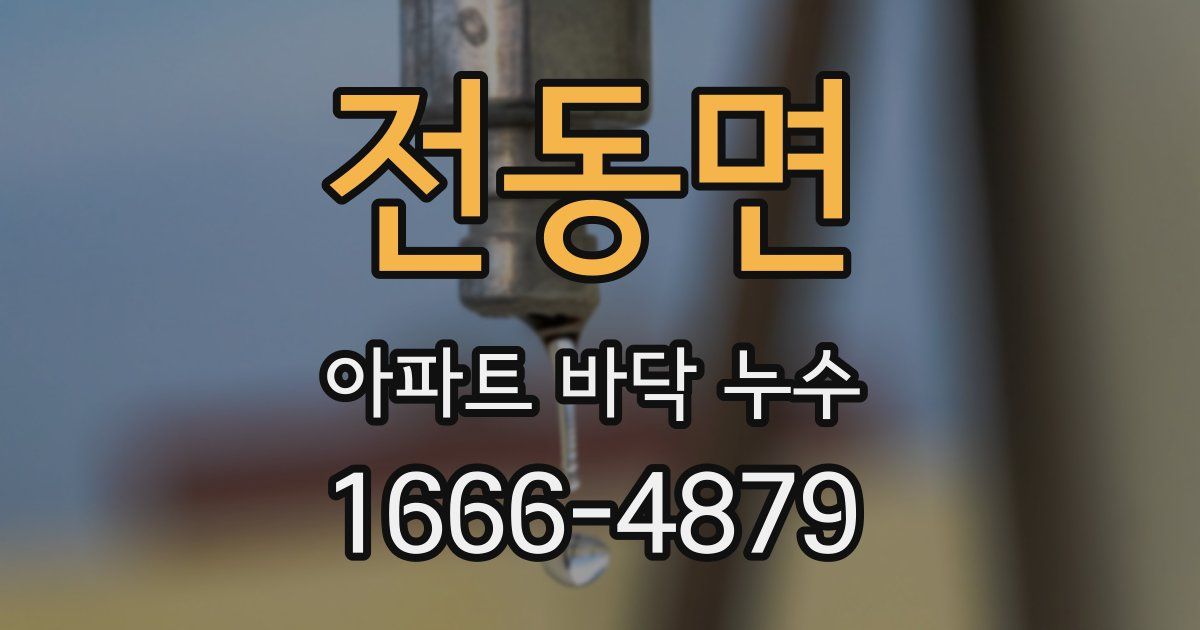 전동면 아파트 바닥 누수
