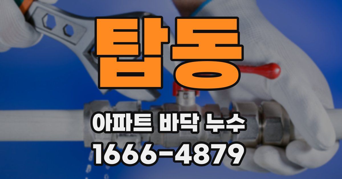 탑동 아파트 바닥 누수