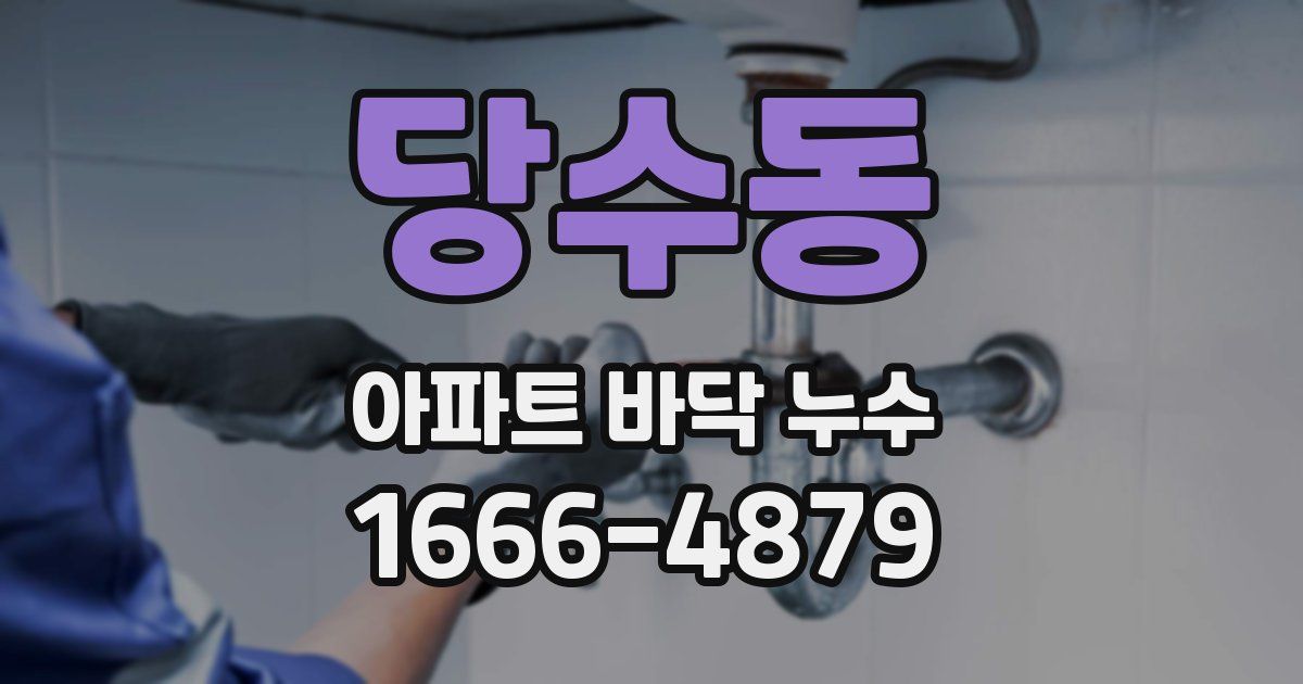 당수동 아파트 바닥 누수