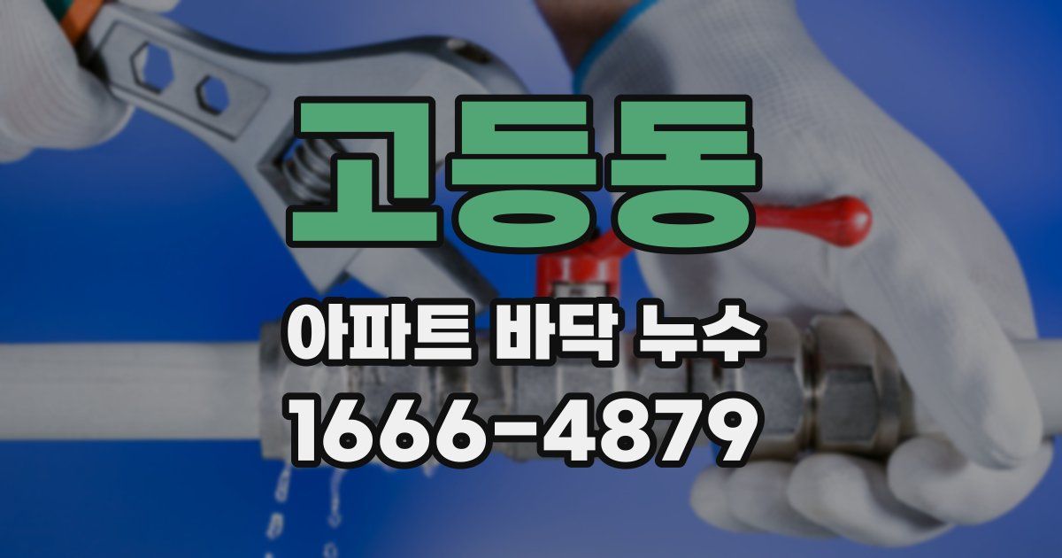 고등동 아파트 바닥 누수