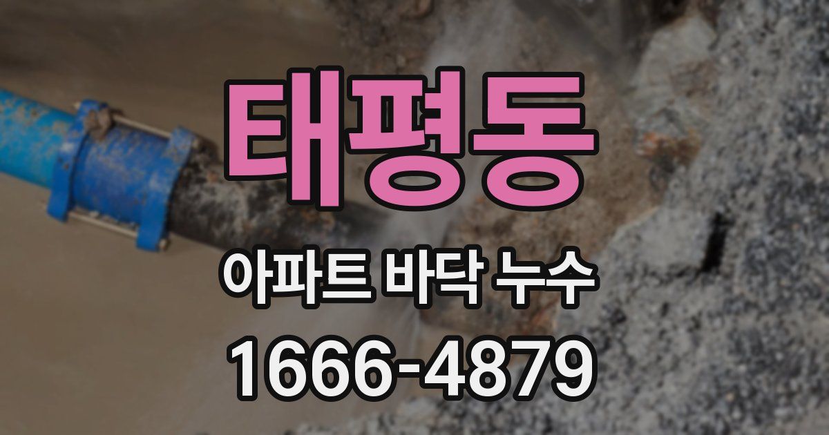 태평동 아파트 바닥 누수