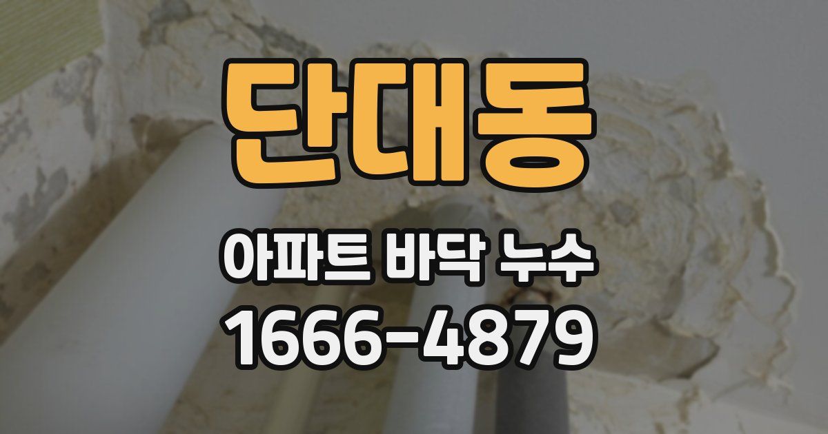 단대동 아파트 바닥 누수
