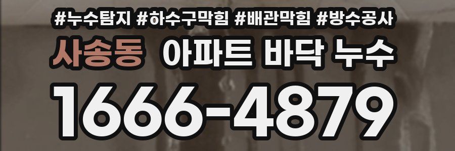 사송동 아파트 바닥 누수