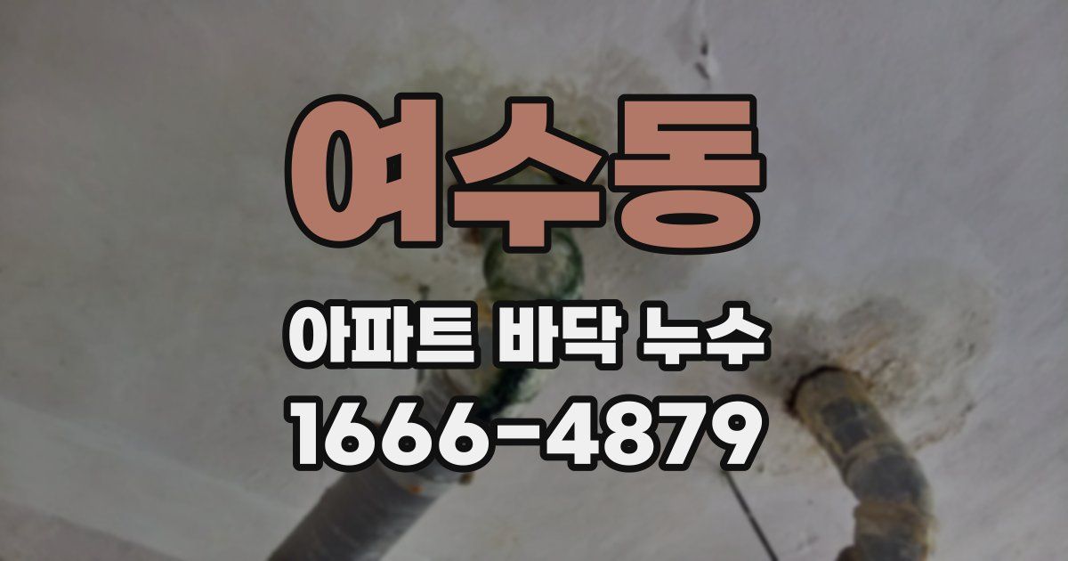여수동 아파트 바닥 누수