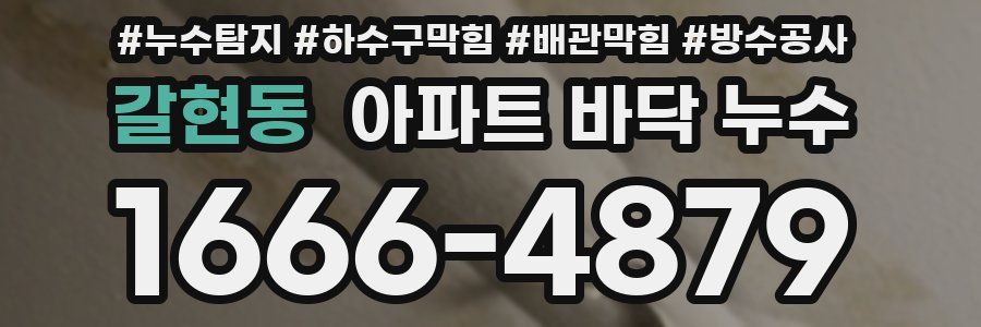 갈현동 아파트 바닥 누수