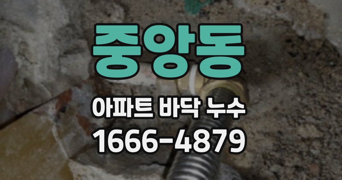 중앙동 아파트 바닥 누수