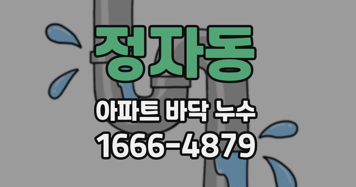 정자동 아파트 바닥 누수