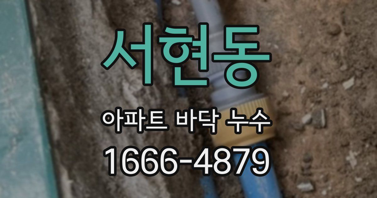 서현동 아파트 바닥 누수