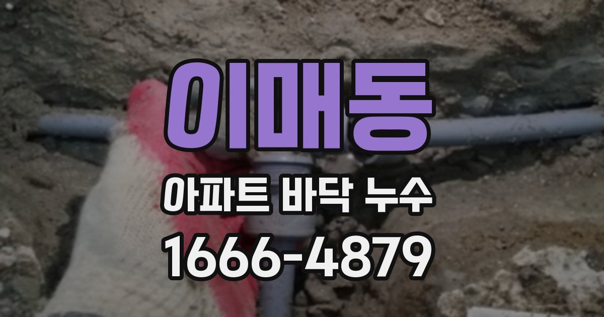 이매동 아파트 바닥 누수