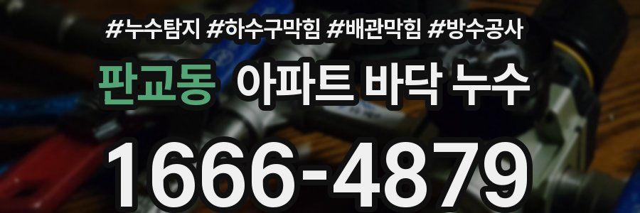 판교동 아파트 바닥 누수