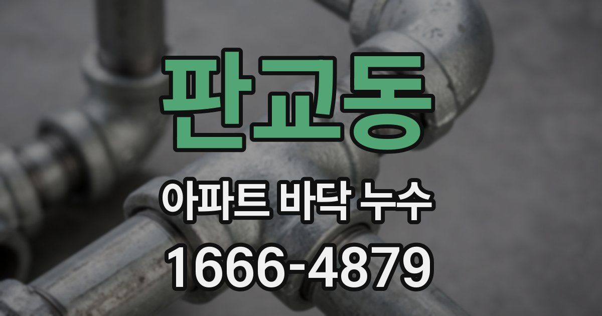판교동 아파트 바닥 누수