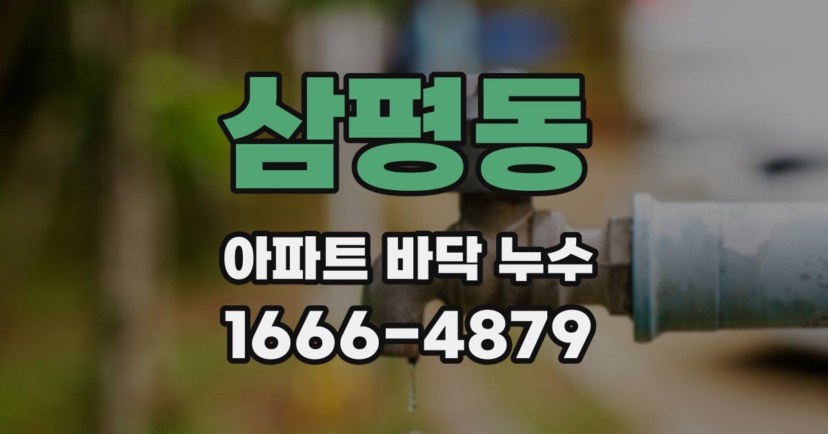 삼평동 아파트 바닥 누수