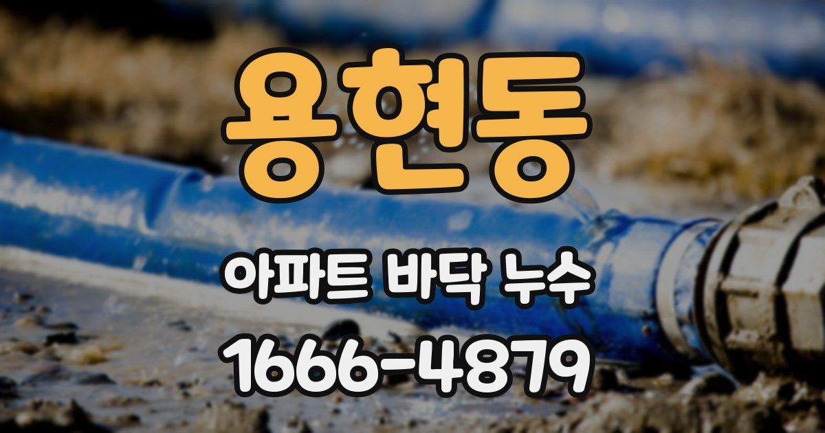 용현동 아파트 바닥 누수