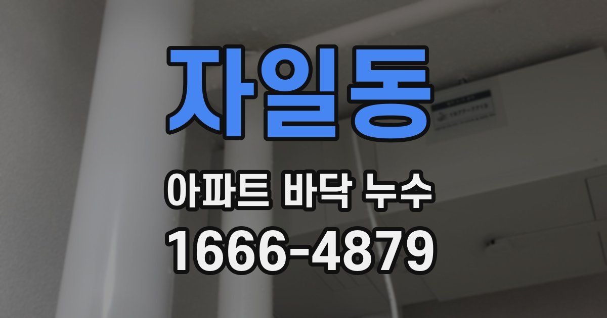자일동 아파트 바닥 누수
