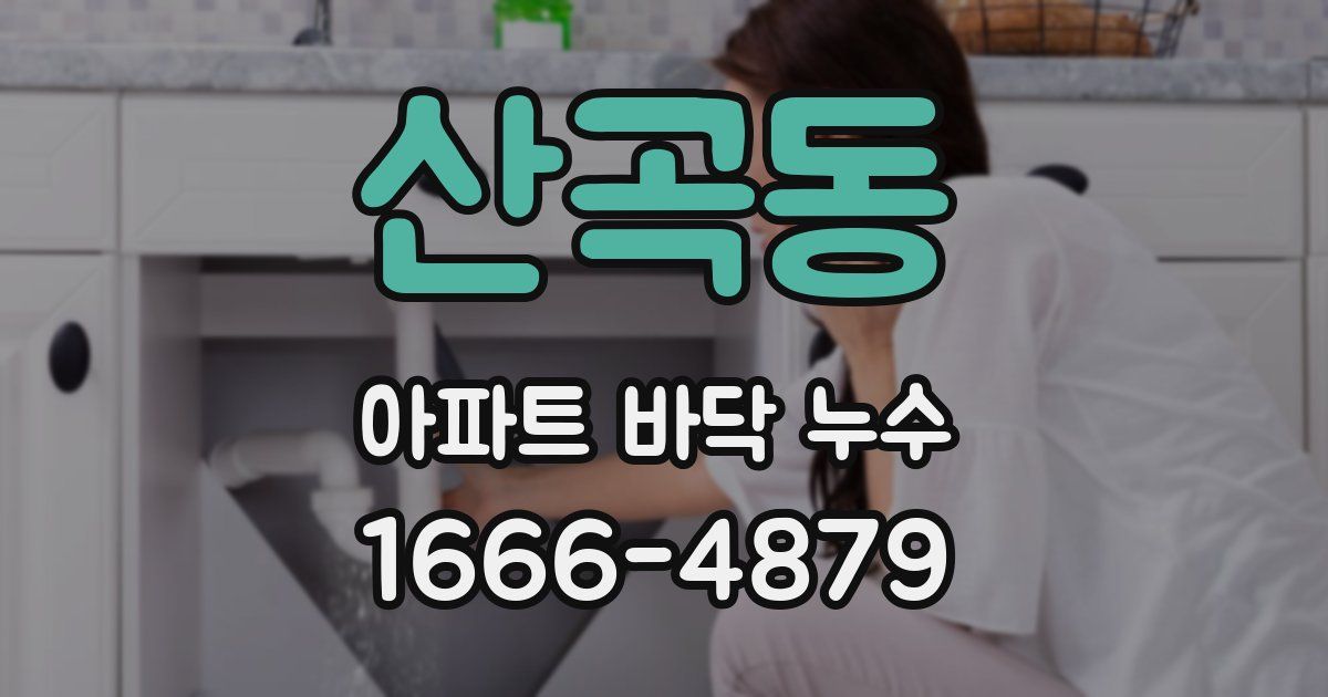 산곡동 아파트 바닥 누수