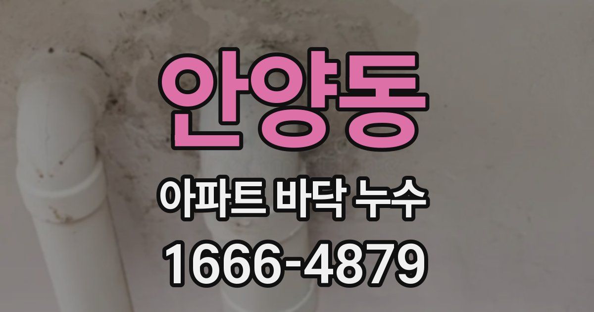 안양동 아파트 바닥 누수