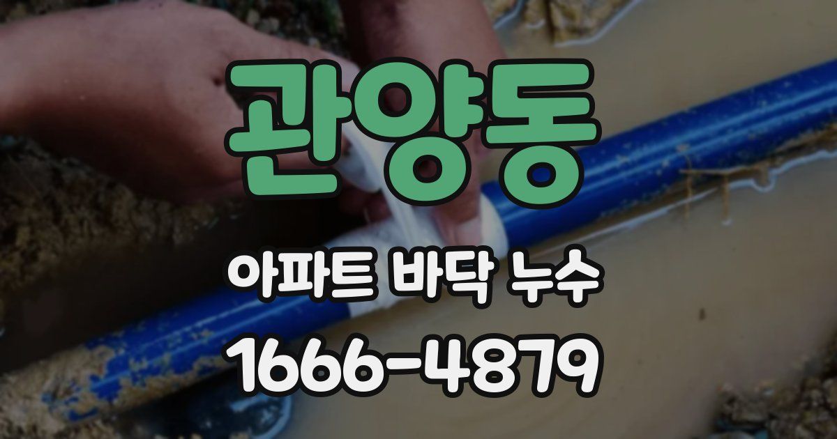 관양동 아파트 바닥 누수