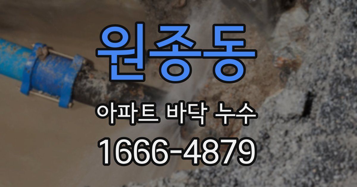 원종동 아파트 바닥 누수