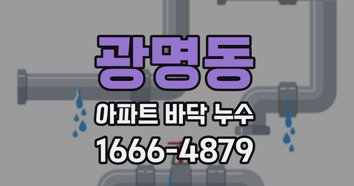 광명동 아파트 바닥 누수