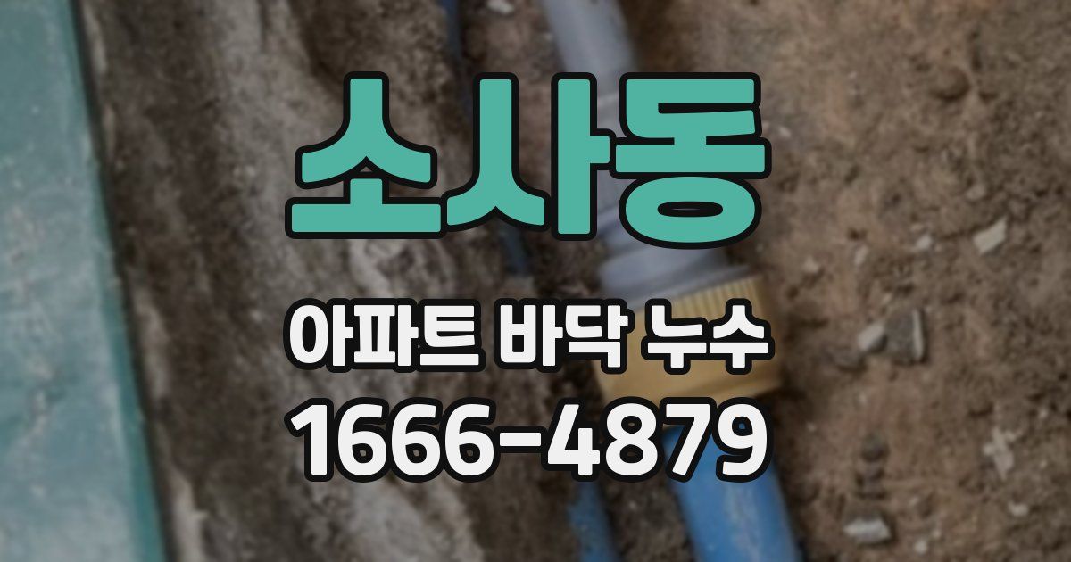 소사동 아파트 바닥 누수